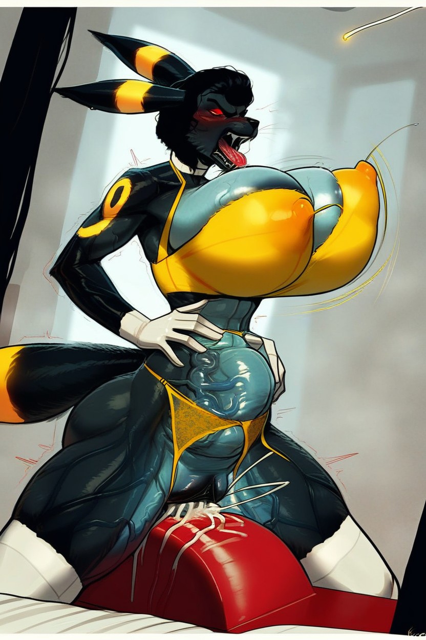 Mouth Open, Art Style Incase, Tight Yellow Bikini Top AI Porn