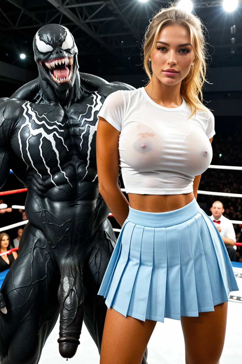 Ponytail, Sweaty, Messy Blonde Hair AI Porn