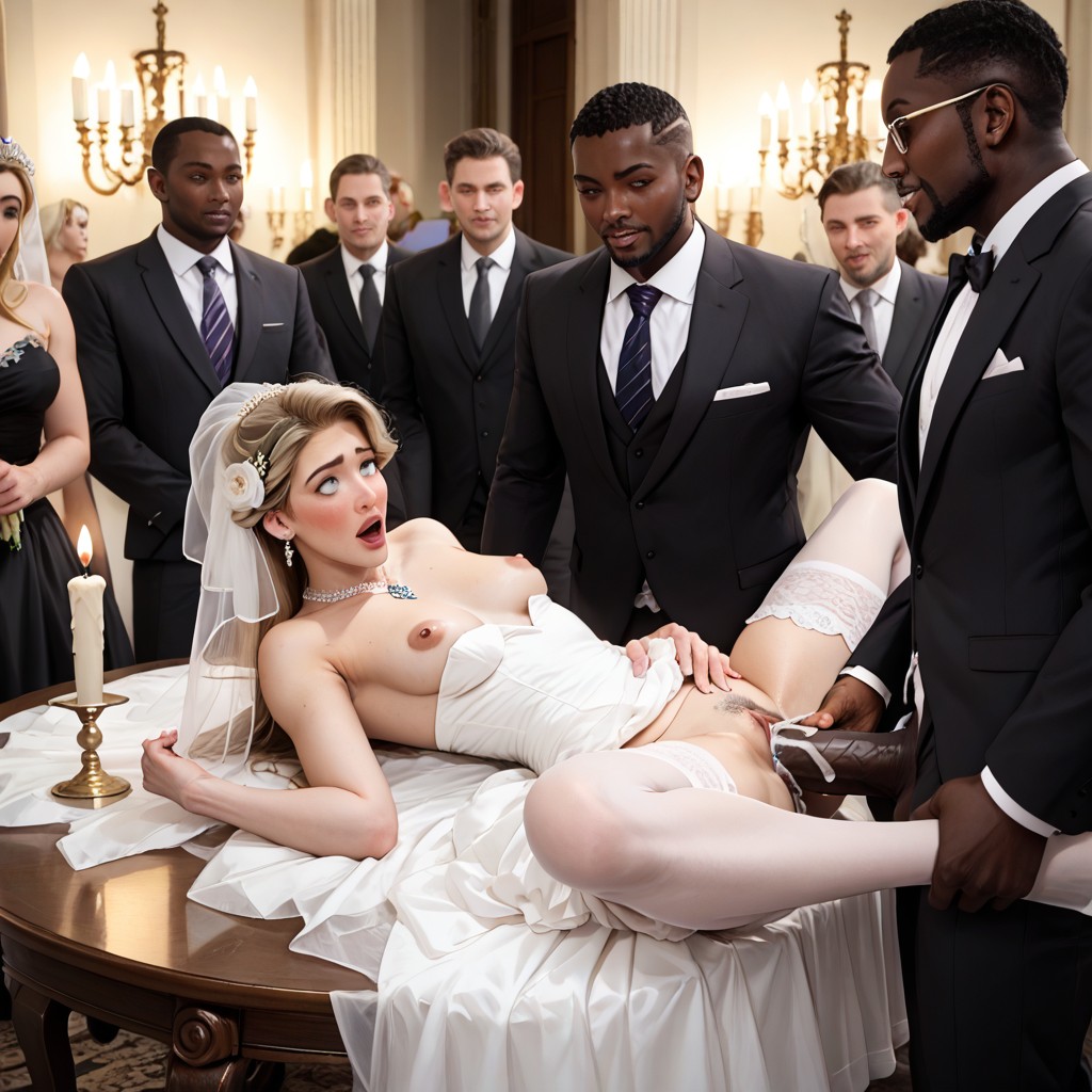 Blonde Hair Bun, Elegant Event, Orgasm AI Porn
