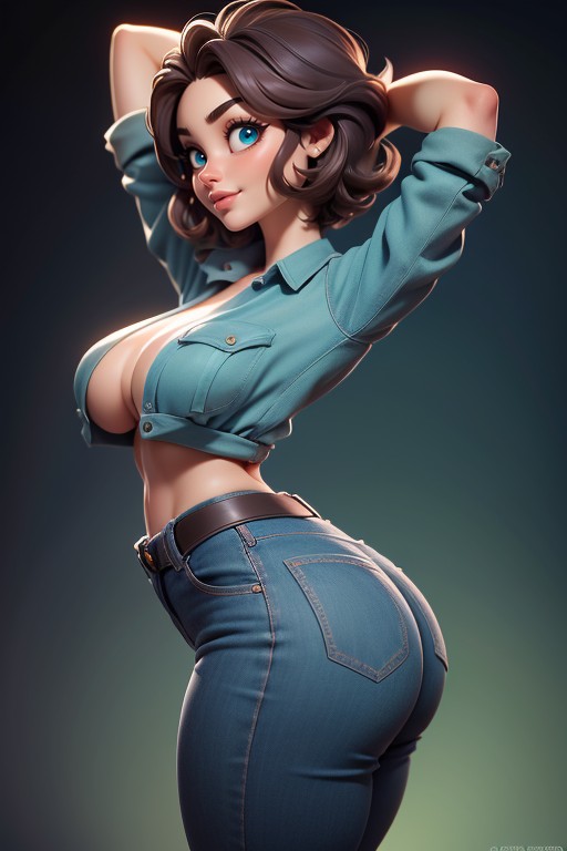 25+, Side View, Thick And Curvy Hentai AI Porn
