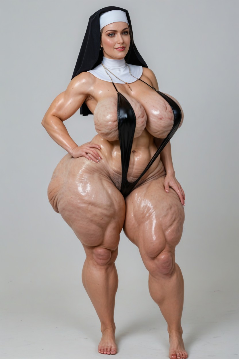 Cellulite, Standing, Hourglass AI Porn