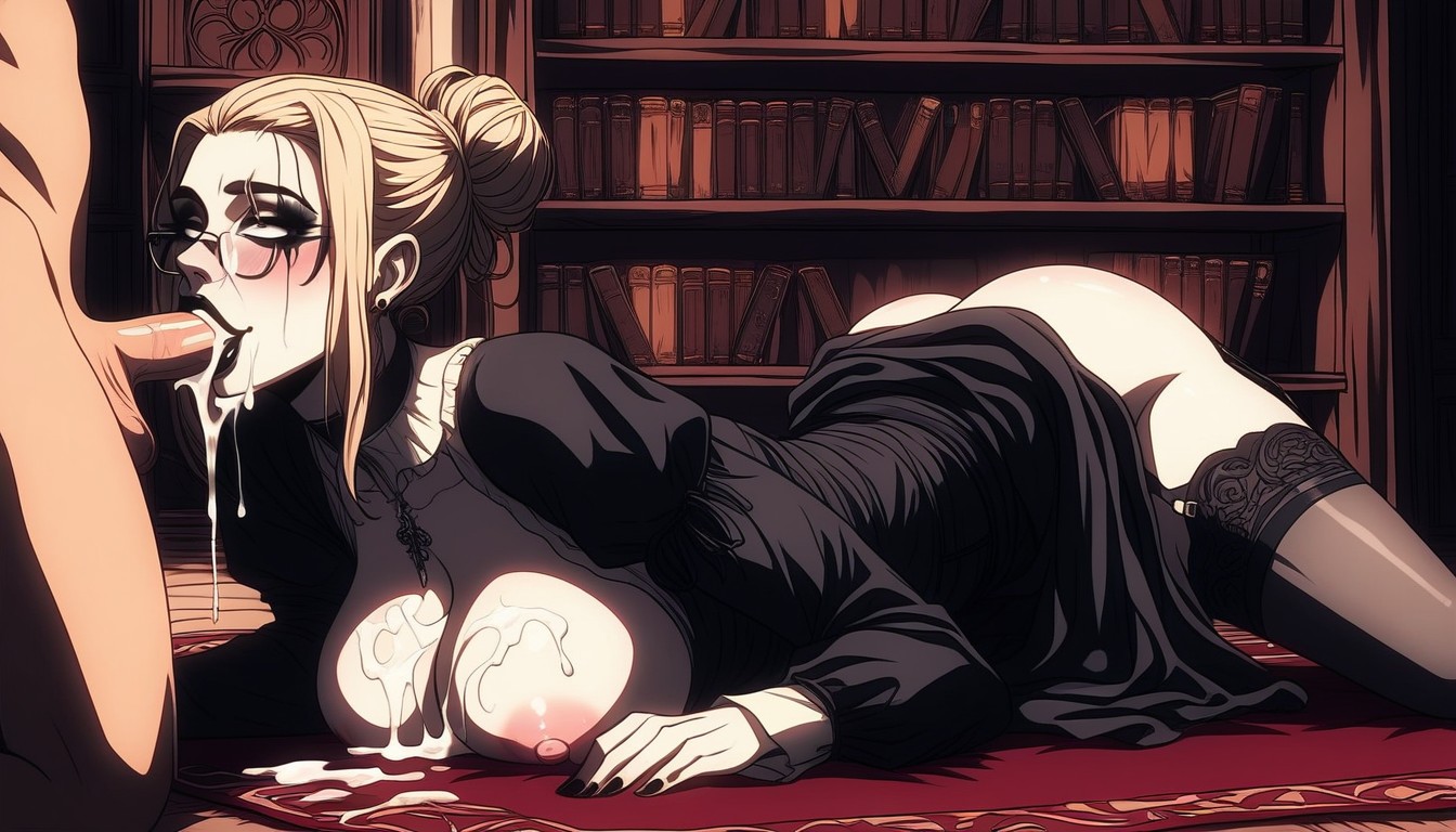 Rolling Eyes, Blonde Hair, Glasses AI Porn