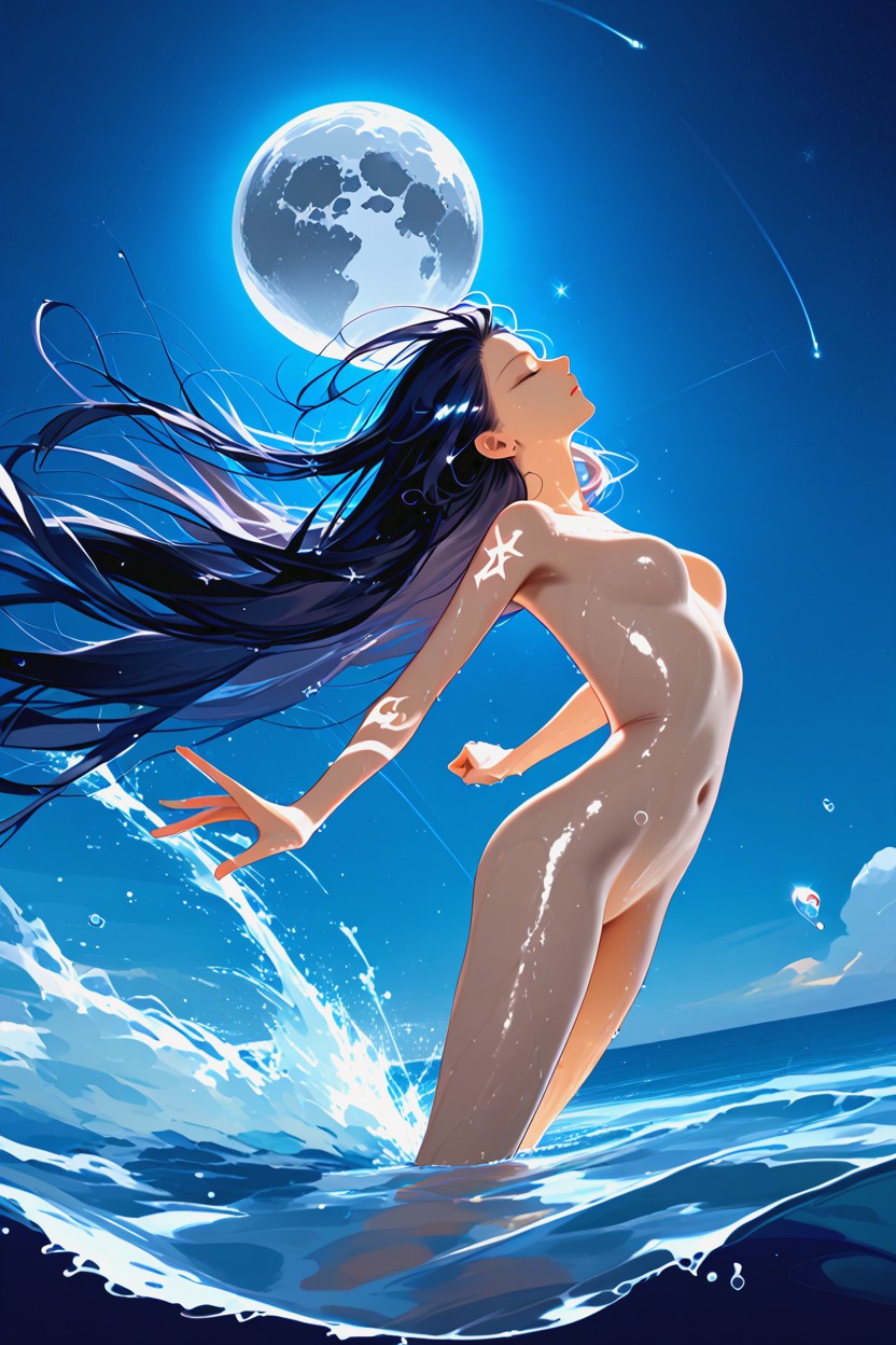 Hair Swinging Back, Splayed Hair, Spray Arc Hentai AI Porn