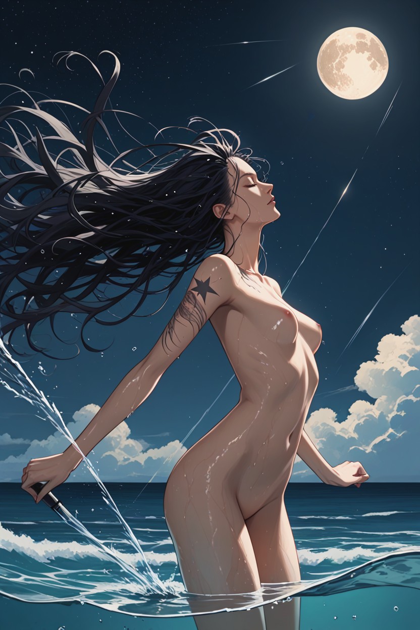 Belly Button, Twirling Hair, Nude Hentai AI Porn