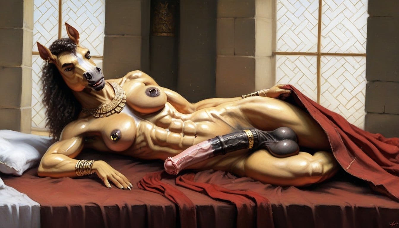 Full Tan Skin, Photorealistic, Lying On Bed On Side Under Blanket Furry AI Porn
