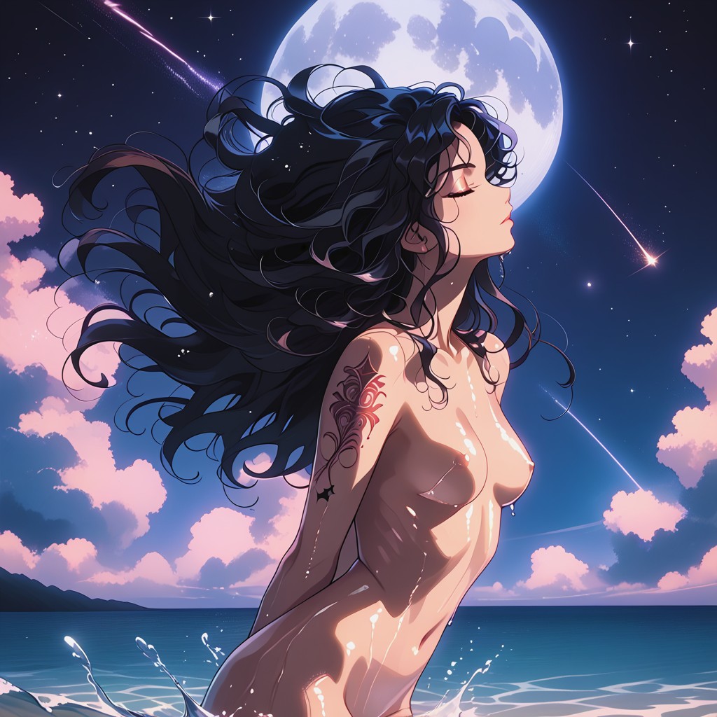 Opaque Reflective Water, 18+, Dripping Hair Hentai AI Porn