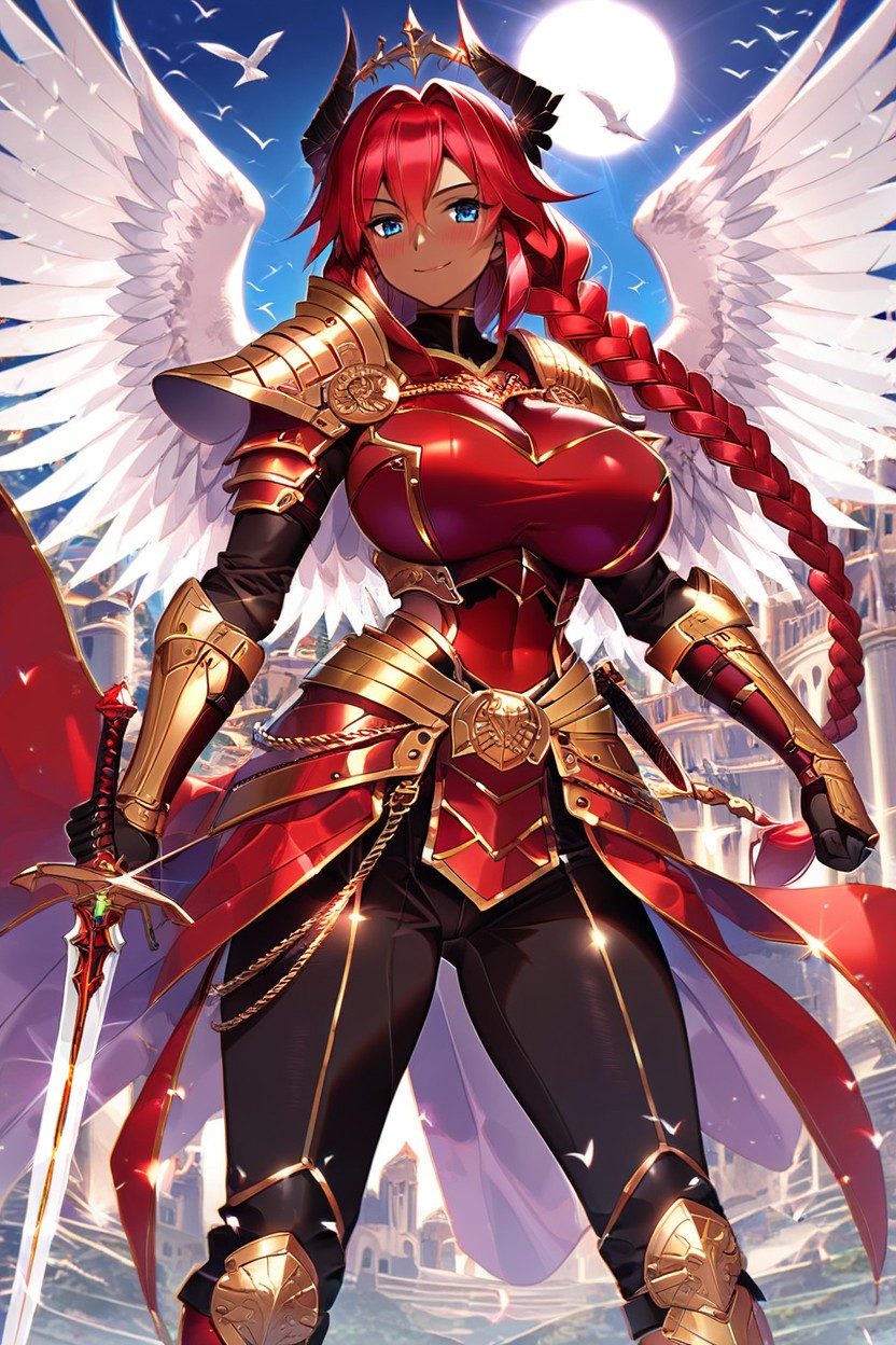 Gold Knee Armor, Diadem Crown, Princess AI Porn