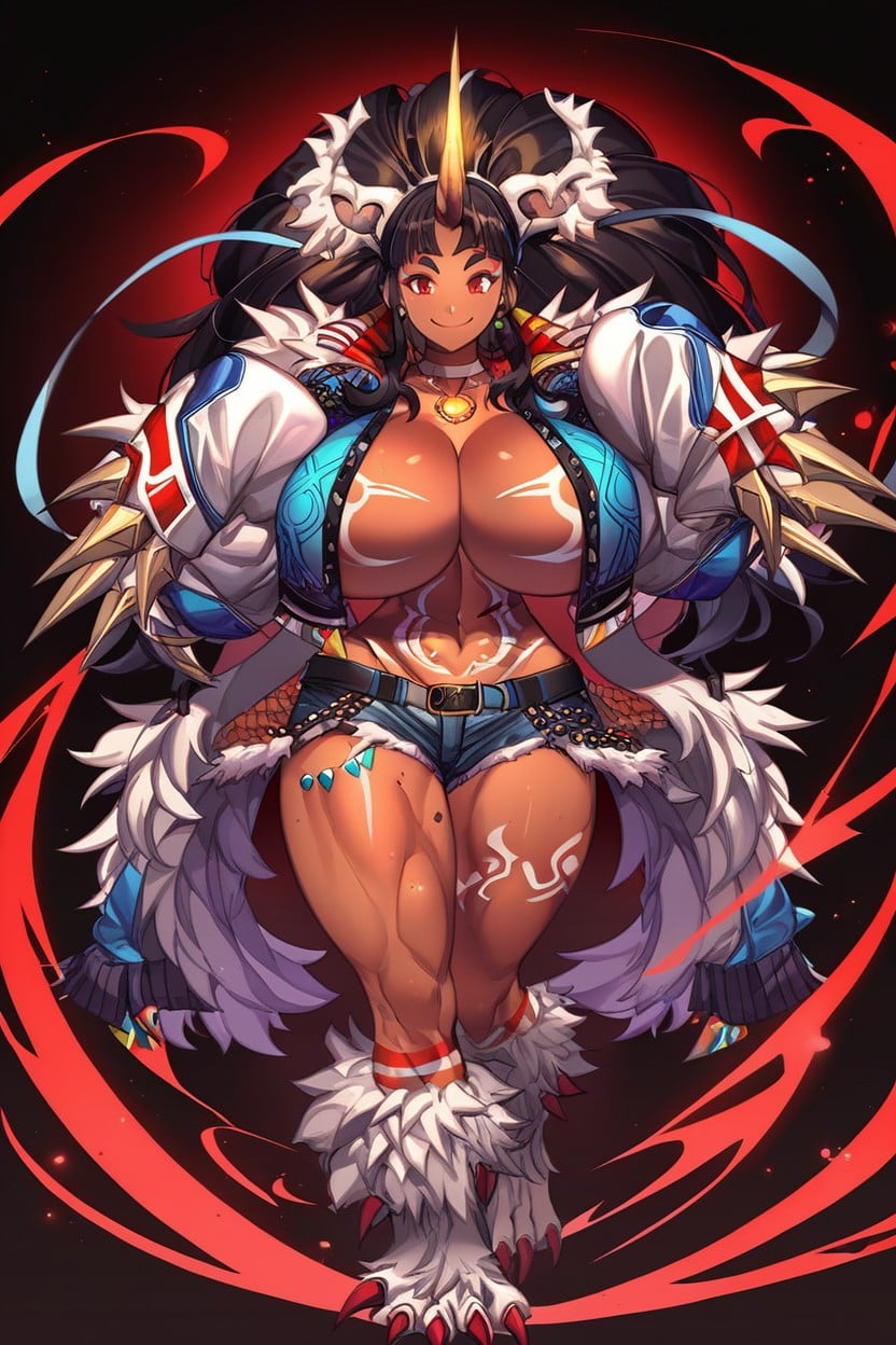 Gyaru, Glowing Tribal Tattoos On Thighs, 18+ Hentai AI Porn