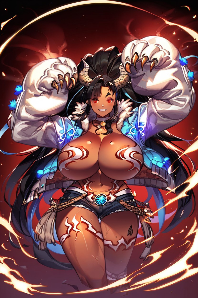 Smiling, Massive Arms, Model Hentai AI Porn