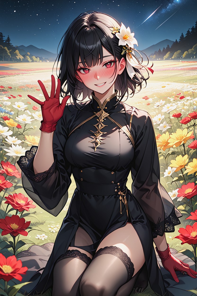 Fit Body Type, Medium Breasts, Full Face Blush Hentai AI Porn