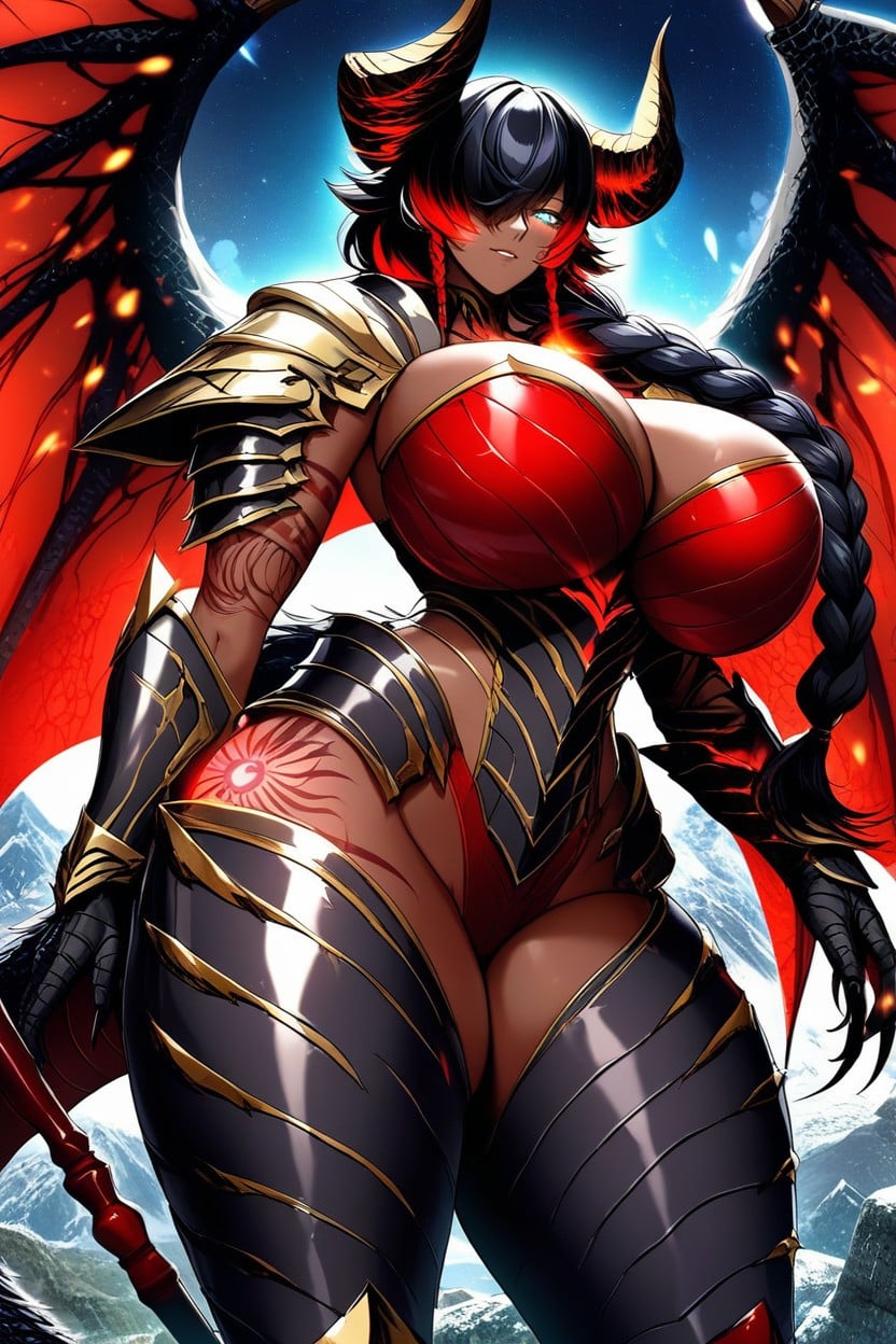 Colossal Hands, Stars, Glowing Red Tattoos On Legs AI Porn