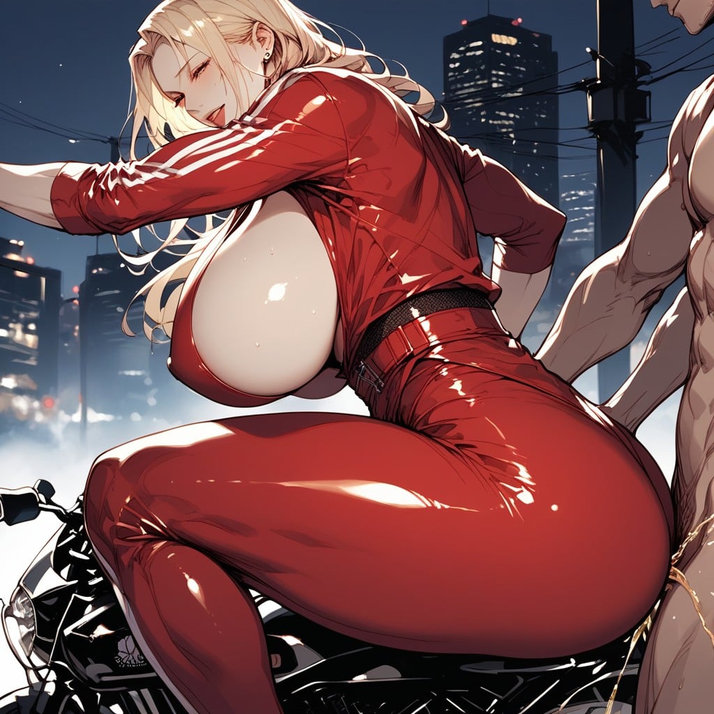 Fucking On A Motorcycle, Close Up, Racing Helmet Hentai AI Porn