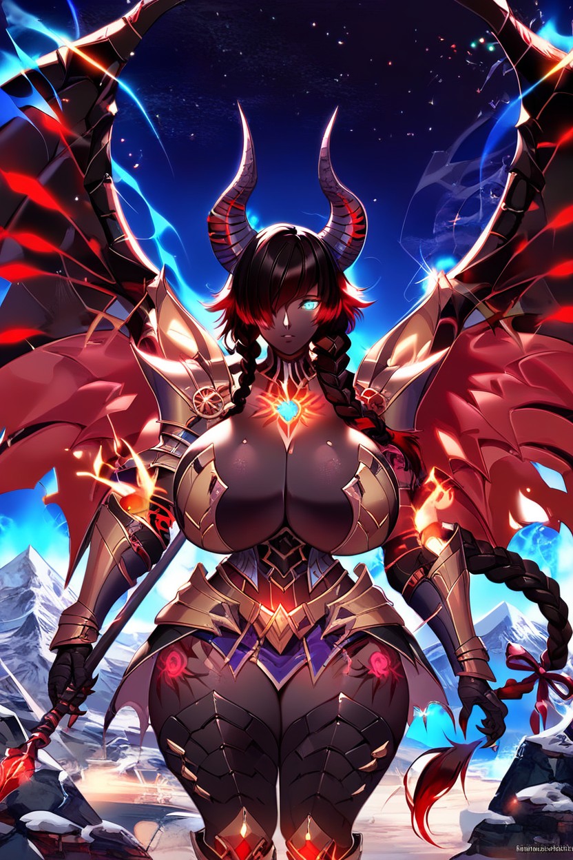 Fully Armored, Glowing Eyes, "fiorayne From Monster Hunter Rise AI Porn