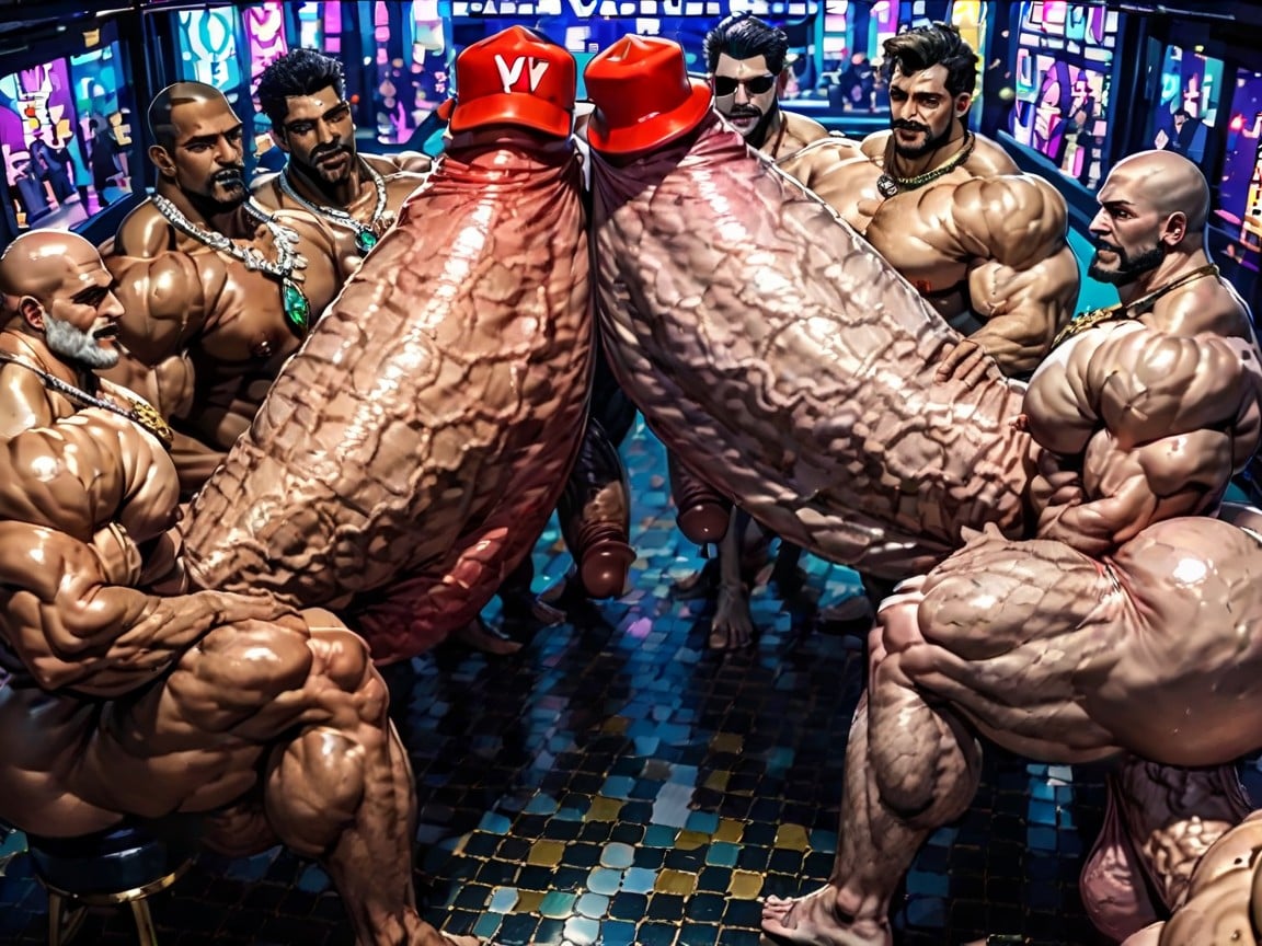 20+, Erect Penis, Double Penetration In Mouth AI Gay Porn