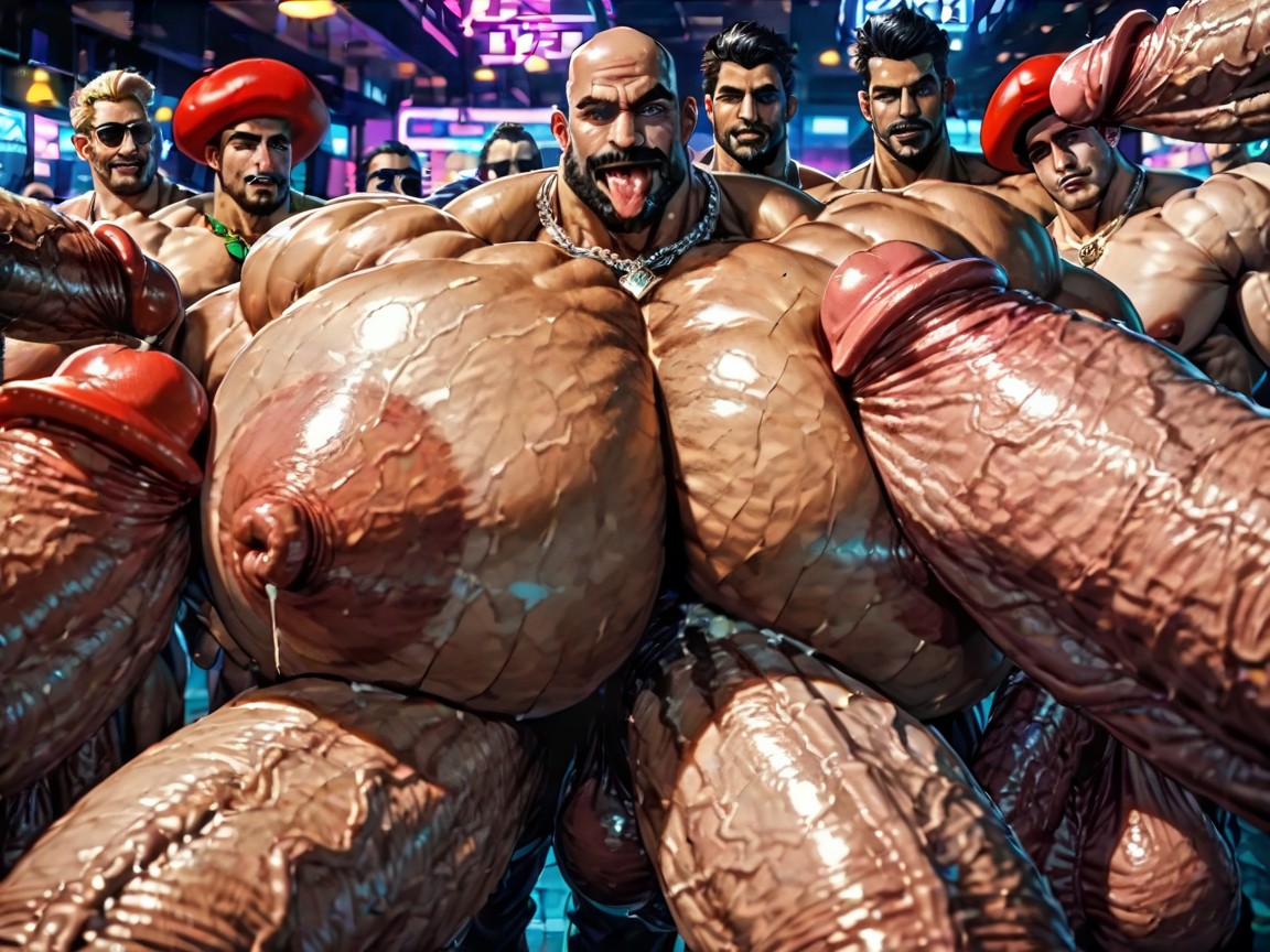 Double Penetration In Mouth, Massive Muscles, Extremely Large Ass AI Gay Porn