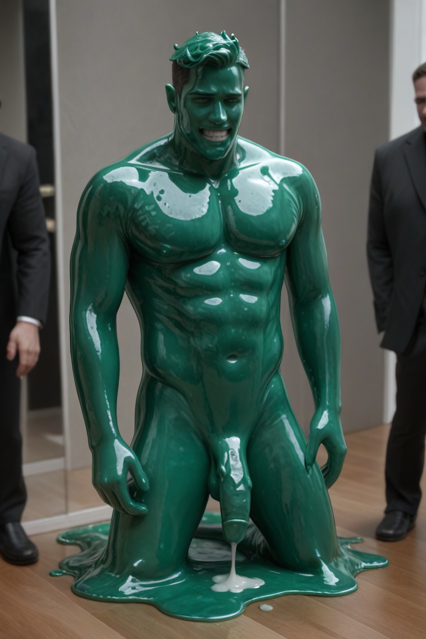 Human Transforming Into Goo, Human Male Is Merging With Goo, Human Male Dissolving Into Goo AI Gay Porn