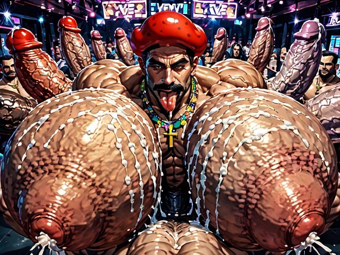 Squatting, Extreme Deep Throat, Cum Covering Face AI Gay Porn