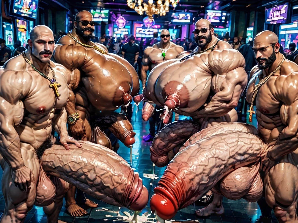 Gay Gangbang, Many People Around, Extreme Hyper Boobs AI Gay Porn