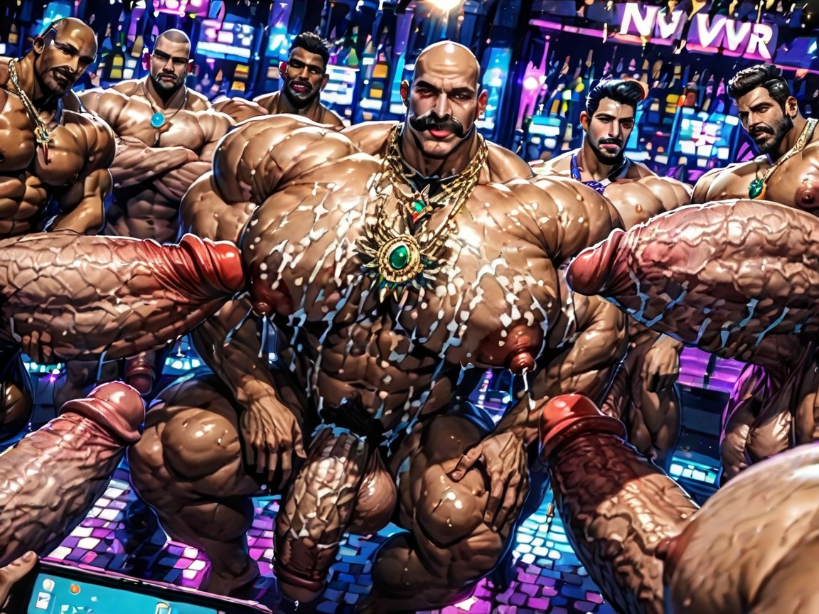 Gay Gangbang, Massive Ass, Tongue Out AI Gay Porn