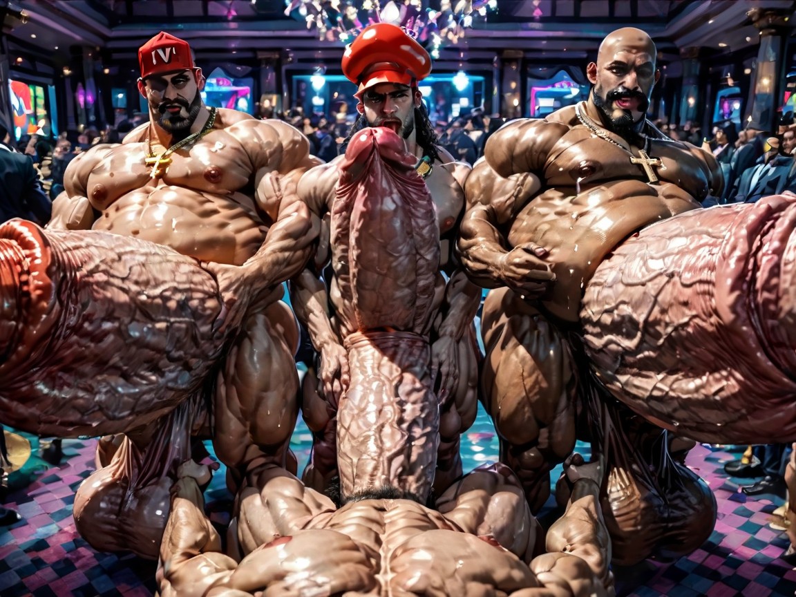 Big Pecs, Cum Covered Ass, Impossibly Long Hyper Penis AI Gay Porn
