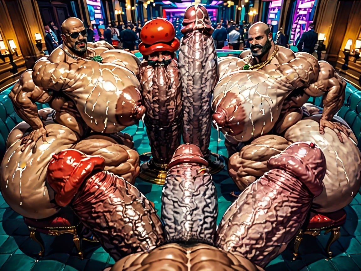 Sweaty, Double Penetration In Mouth, Massive Muscles AI Gay Porn