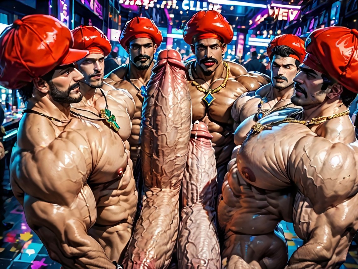 Close Up, Club, Gay Gangbang AI Gay Porn
