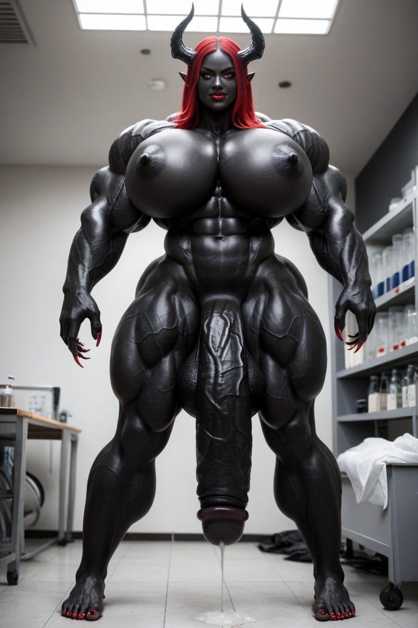Vagina, Giant Body, Hyper Black Cock Growth Shemale AI Porn