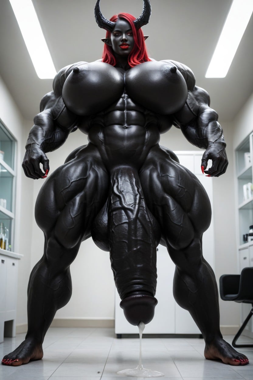 Solo, 25+, Impossibly Gigantic Black Cock Shemale AI Porn