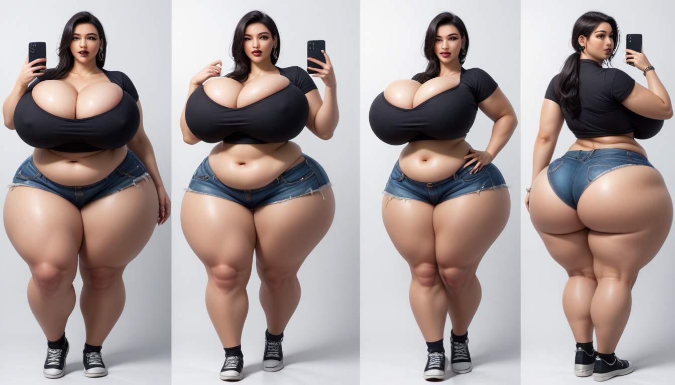Most Hyper Ultra Mega Busty Woman Ever To Be Seen, The Most Mega Ultra Hyper Enlarging Ultra Fat Breasts Expansion, Selfie BBW AI Porn