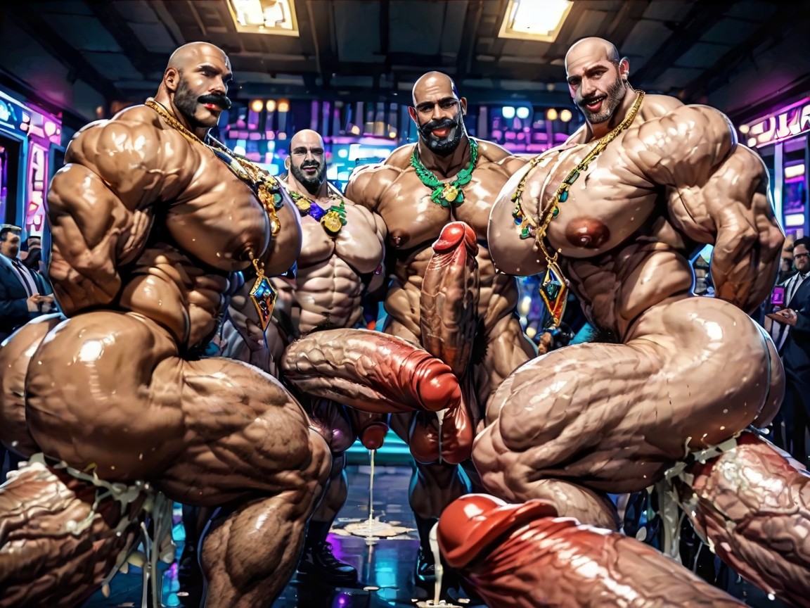 Tongue Out, Oiled Skin, Double Penetration AI Gay Porn