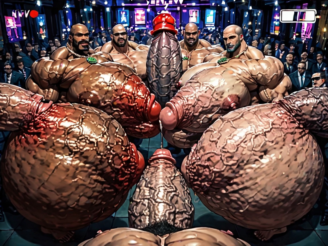 Side View, Massive Thick Bulky Hairy Muscles, Oiled Skin AI Gay Porn