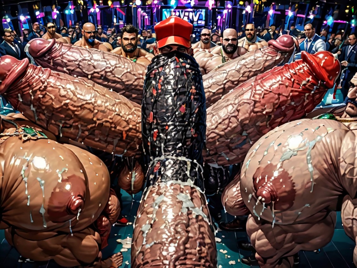 Oversized Muscles, Hyper Bulky, Necklace AI Gay Porn
