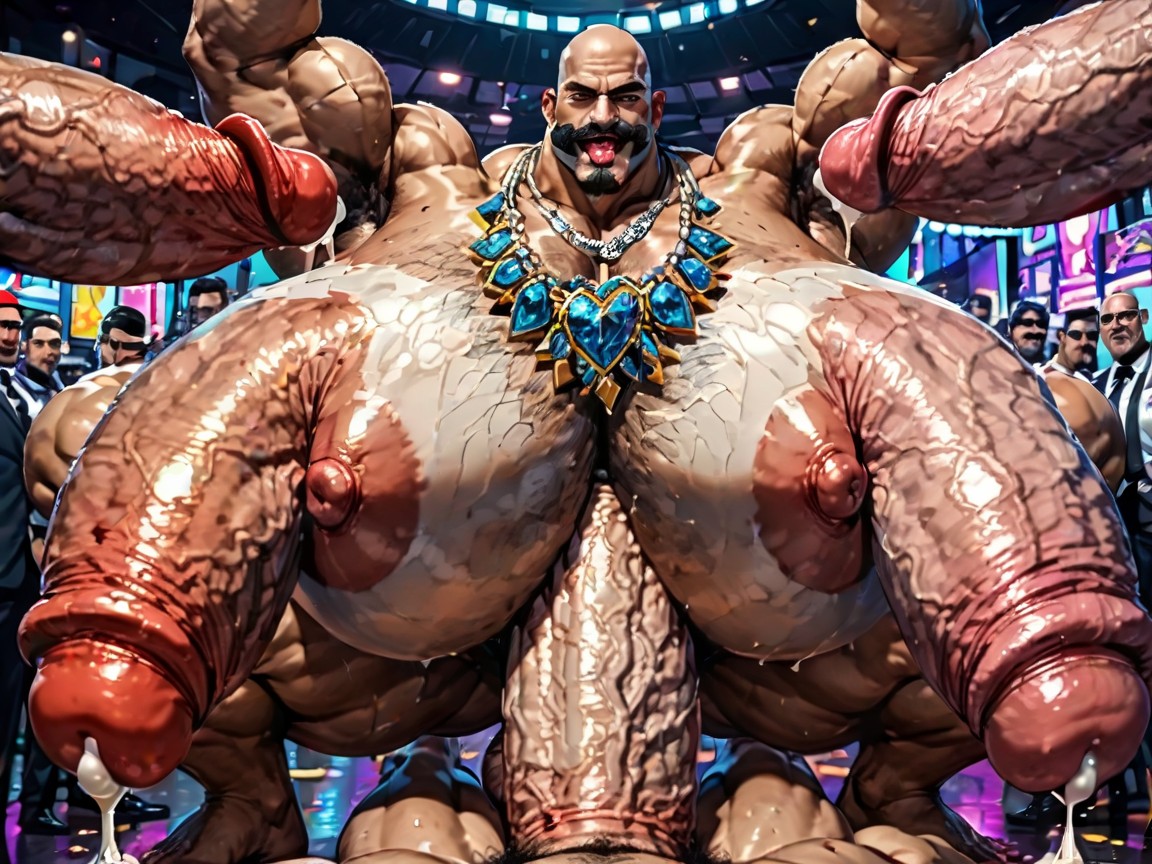 Huge Hyper Cocks Pushing Up Hyper Boobs, Huge Hyper Nipples, Extreme Deep Throat AI Gay Porn