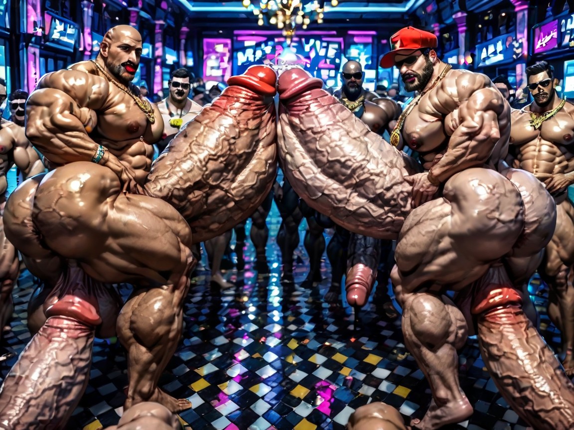 Squatting, Extreme Deep Throat, Thick Goatee AI Gay Porn