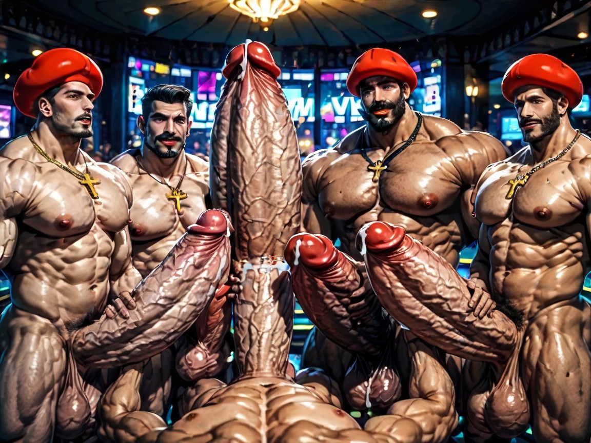 Ahegao, Oiled Skin, Erect Penis AI Gay Porn