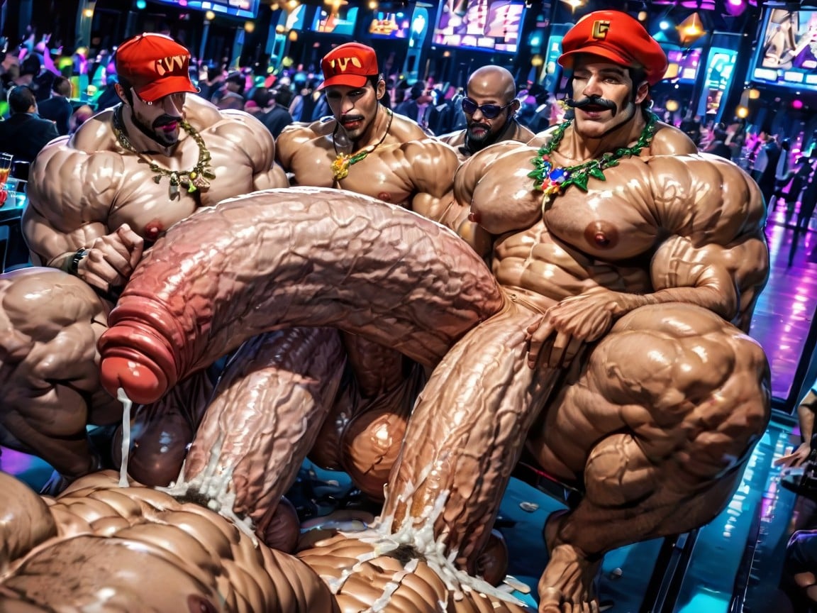 Thick Goatee, Rough Hyper Huge Cocks Everywhere On Him, Massive Ass AI Gay Porn