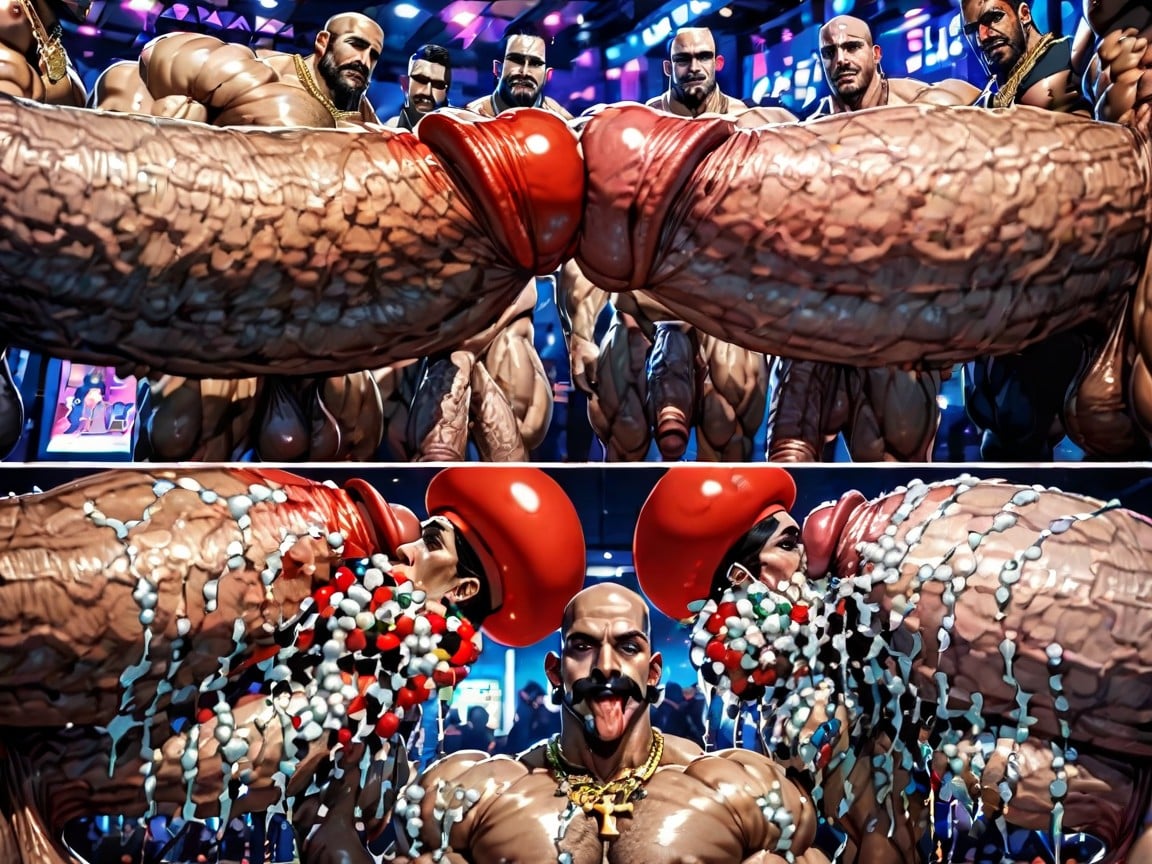 Cum Covering Face, Sweaty, Thick Thighs AI Gay Porn