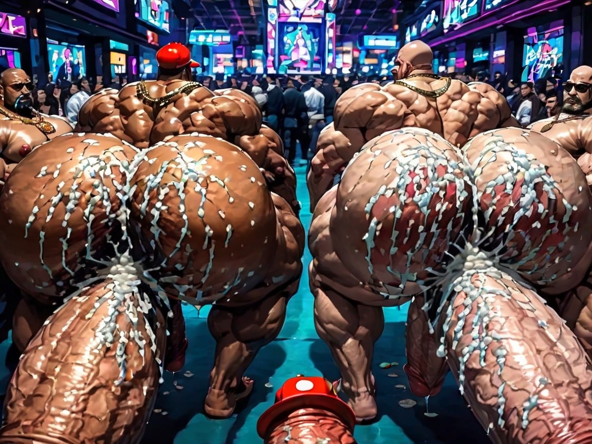 Big Pecs, Many People Around, Thick Moustache With Beard AI Gay Porn