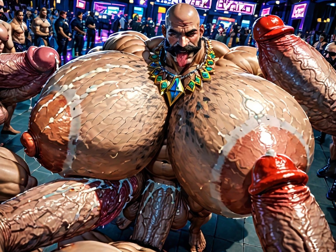 Top Down, Hyper Bulky, Oversized Hyper Boobs AI Gay Porn