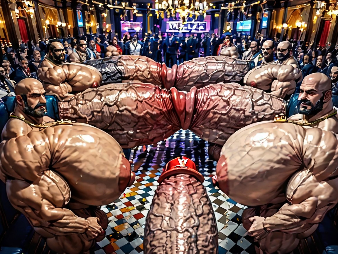 Gangbang Massive Ass, Club, Mouth Agape AI Gay Porn