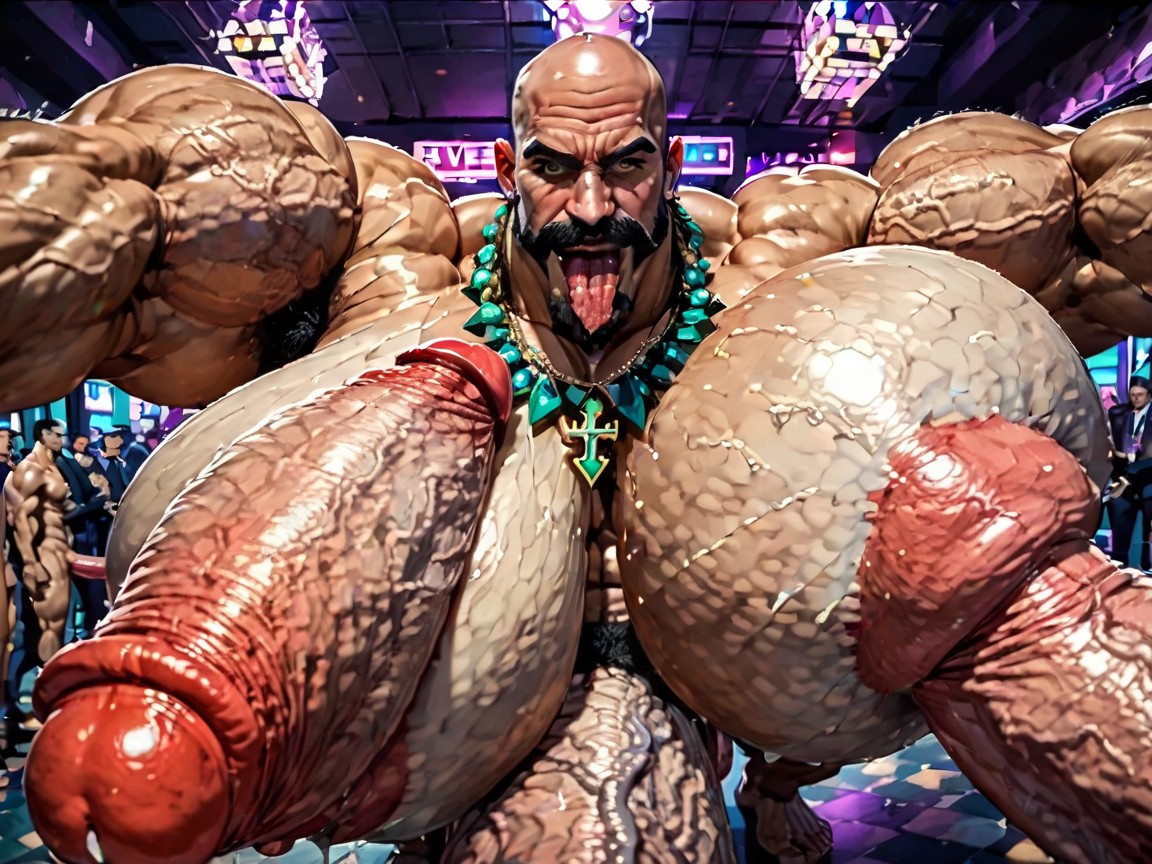 Hyper Bulky, Arms Behind Back, Sweaty AI Gay Porn