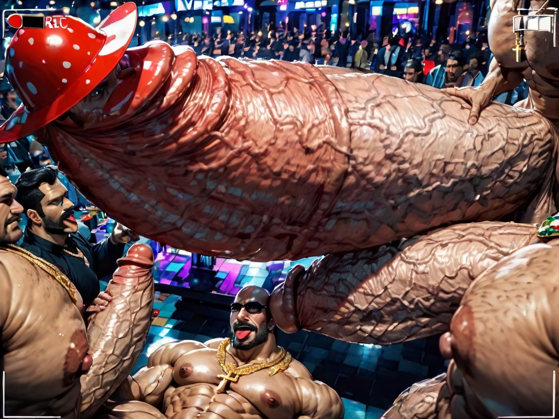 Close Up, Gay Gangbang, Mouth Agape AI Gay Porn