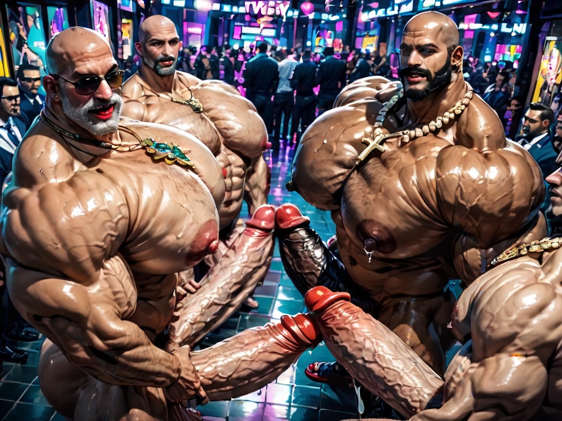 Extremely Large Ass, Big Pecs, Sweaty AI Gay Porn