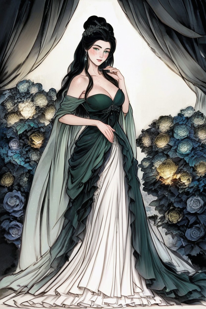 Fairy Tale Style, Soft Flowy Fabric, Small Breasts AI Porn