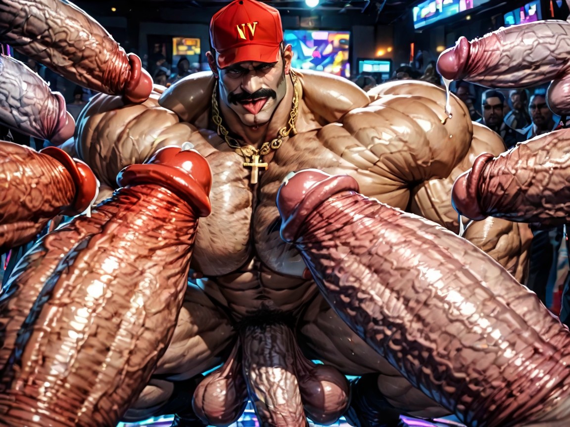 Tanned Skin, Arms Behind Back, Focus On Many Hyper Breasts AI Gay Porn