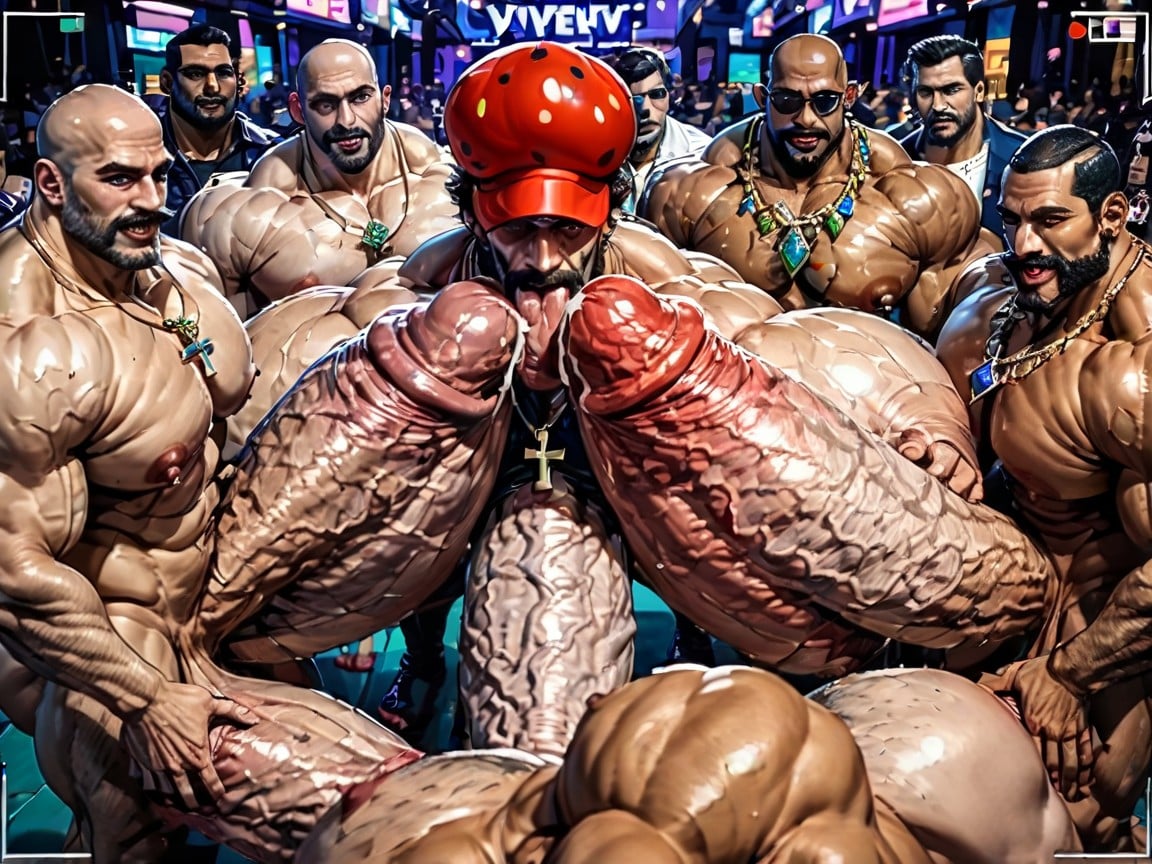 Focus Under Boob, Oiled Skin, Top Down AI Gay Porn