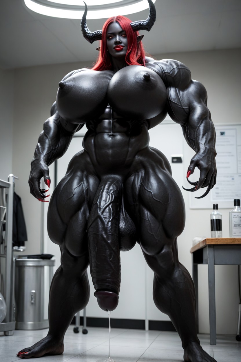 Thick Thighs, Muscular Veins, Devil Shemale AI Porn