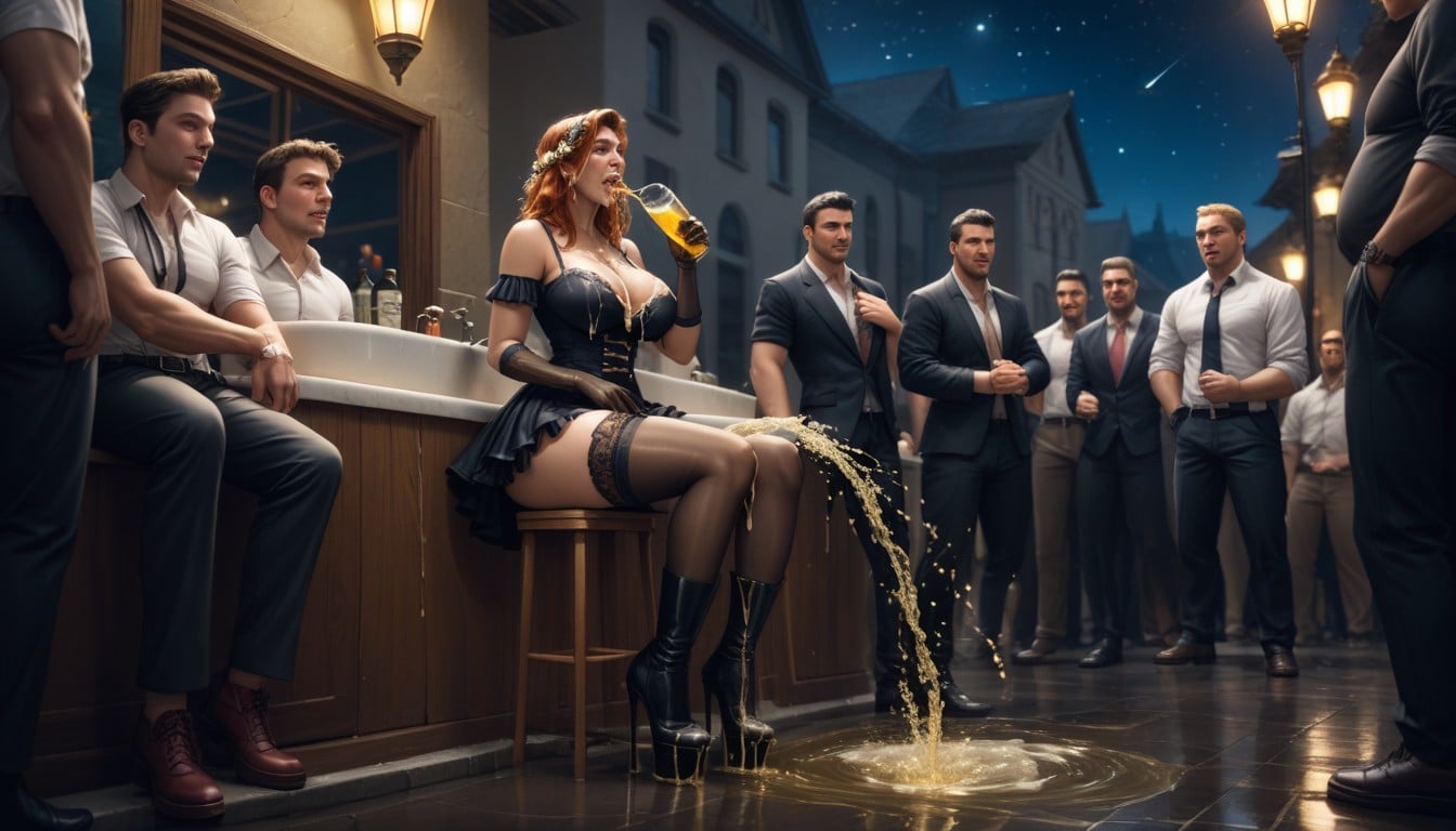 Men Pee In Womens Mouths, See Through Soaked Clothes, Cum In Cleavage Hentai AI Porn