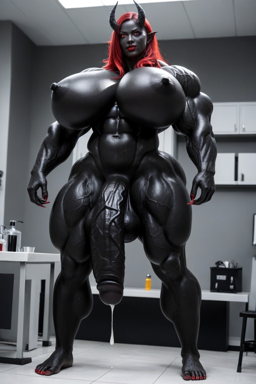 Giant Body, Head Touching The Ceiling, Bodybuilder 人妖AI色情