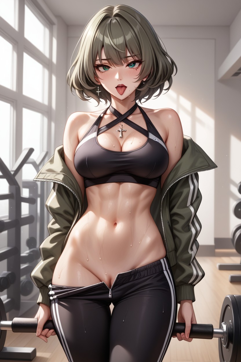 Pants Pulled Down, Medium Breast, Ahegao Hentai AI Porn